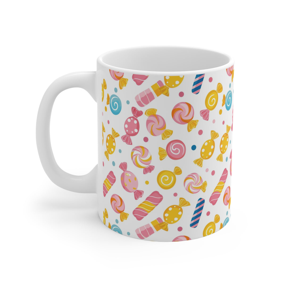 Colorful All-Over Candy Theme Coffee Mug Fun Ceramic Drinkware 186