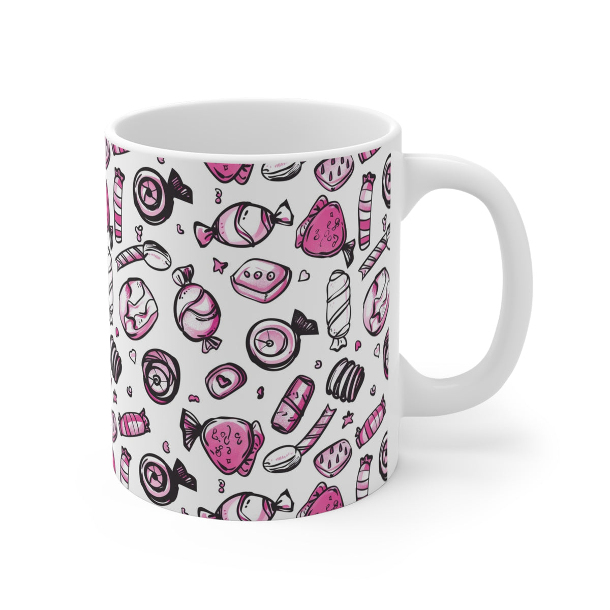 Colorful All-Over Candy Theme Coffee Mug Fun Ceramic Drinkware 423