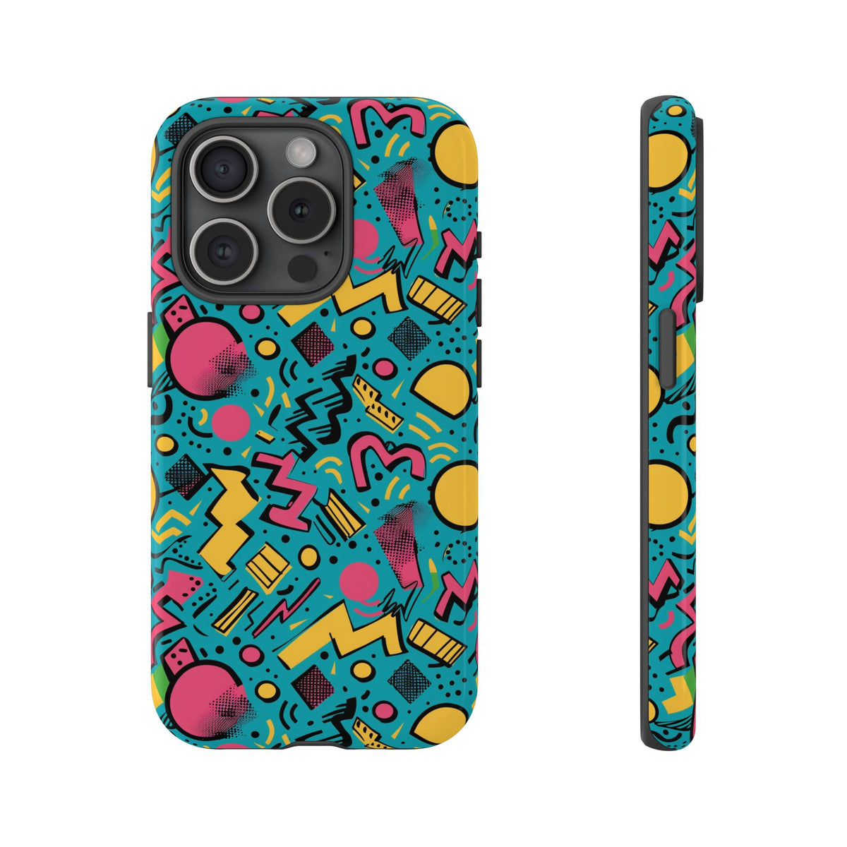 90s Themed Seamless Pattern Phone Case – Embrace Retro Style and Protection 253