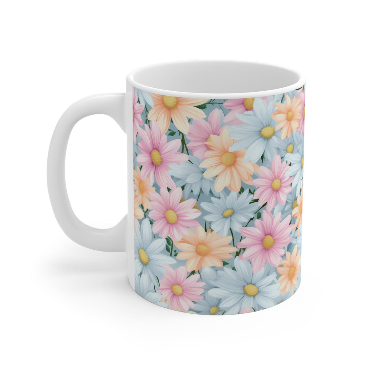 Pastel Daisies Pattern Coffee Cup-Floral Ceramic Mug for Tea and Coffee  (3)