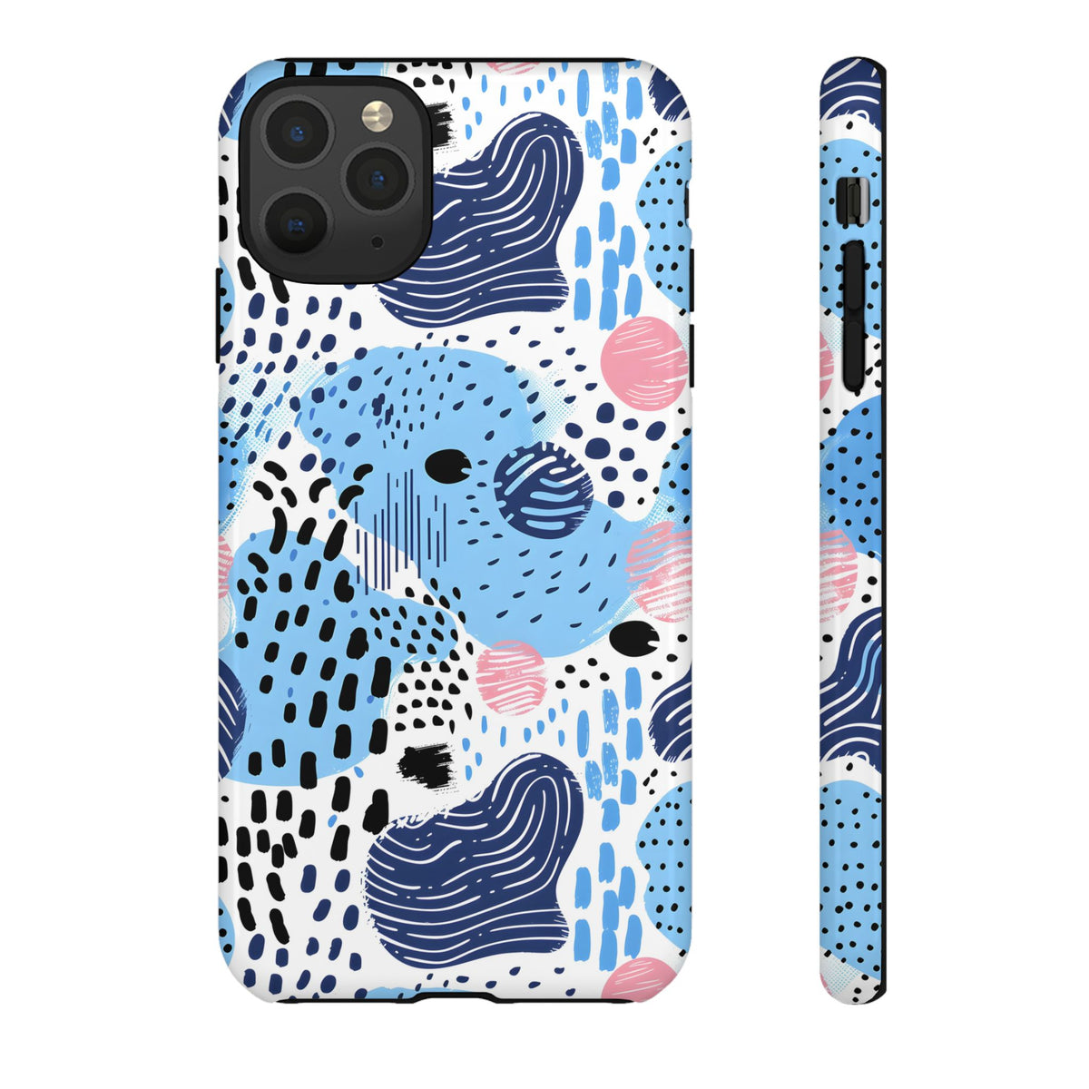 Abstract Baby Blue Memphis Design Phone Case – Sleek and Contemporary Artistry 3