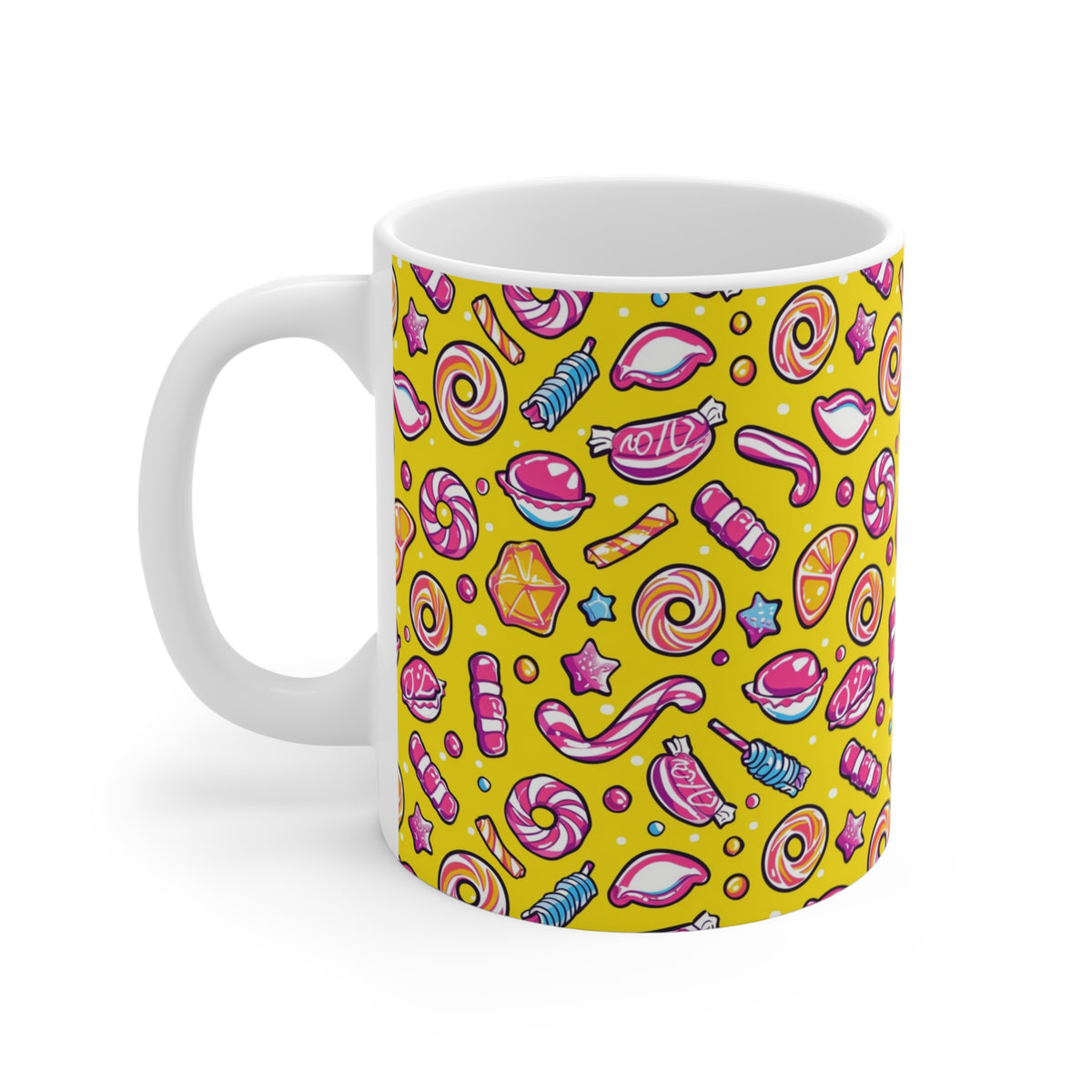 Colorful All-Over Candy Theme Coffee Mug Fun Ceramic Drinkware 207