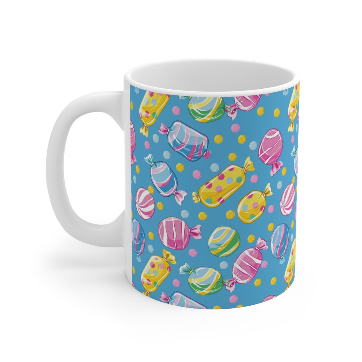 Colorful All-Over Candy Theme Coffee Mug Fun Ceramic Drinkware 366