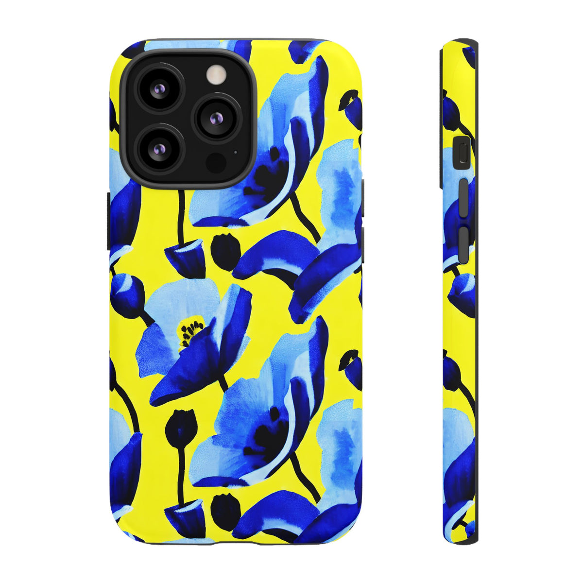 Vibrant Blue Floral Phone Case – A Perfect Fusion of Style and Protection