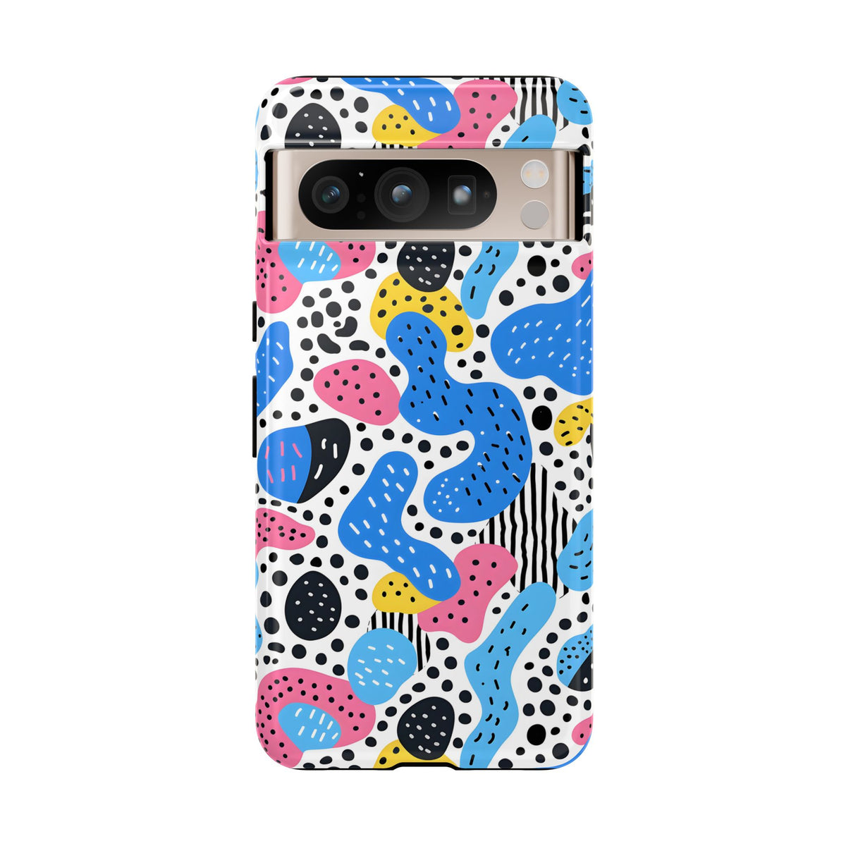 Abstract Baby Blue Memphis Design Phone Case – Sleek and Contemporary Artistry 2