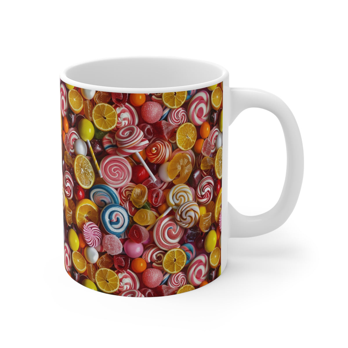 Colorful All-Over Candy Theme Coffee Mug Fun Ceramic Drinkware 115