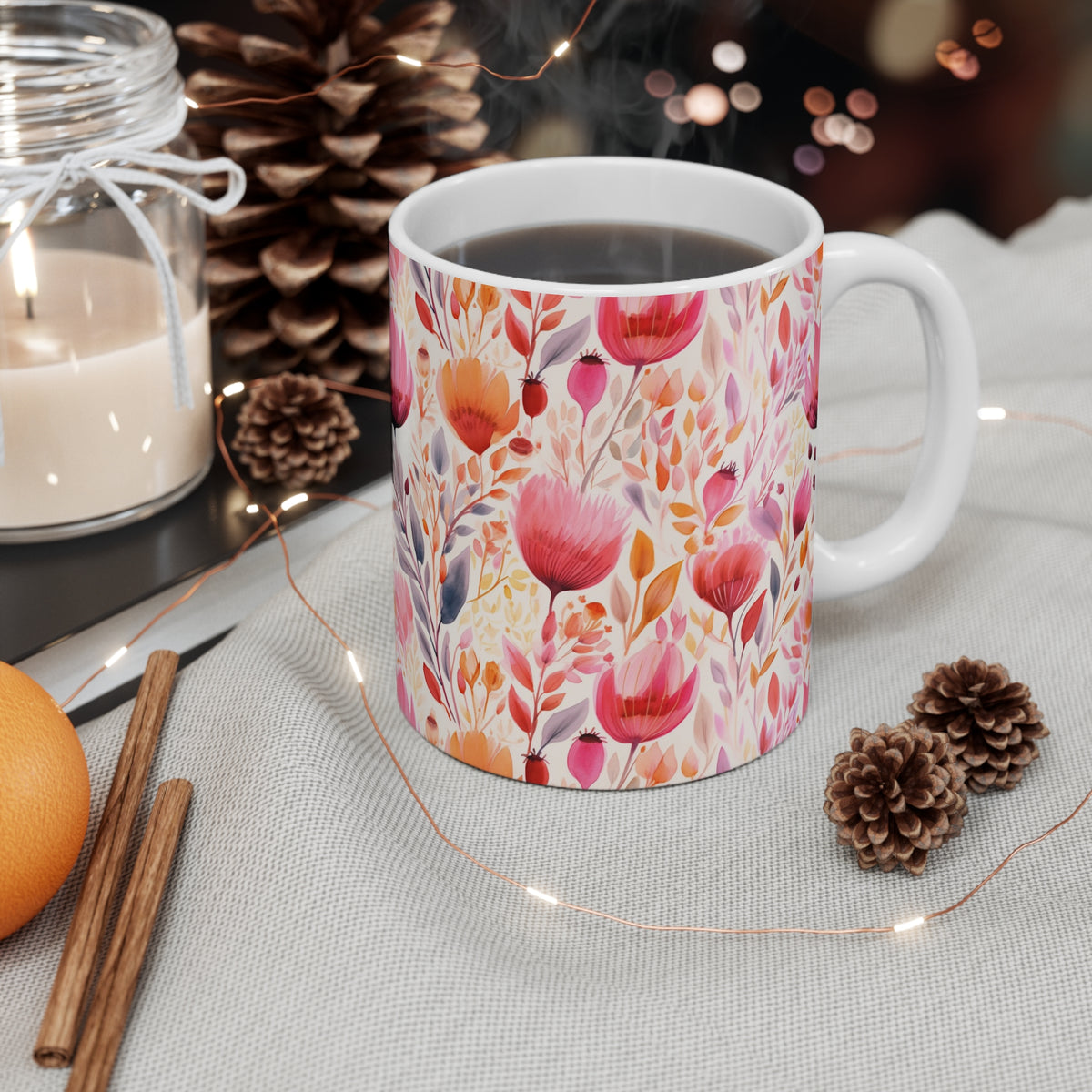 Various Watercolor Design All Over Coffee Mug – Unique Artistic Ceramic Coffee Cup 154