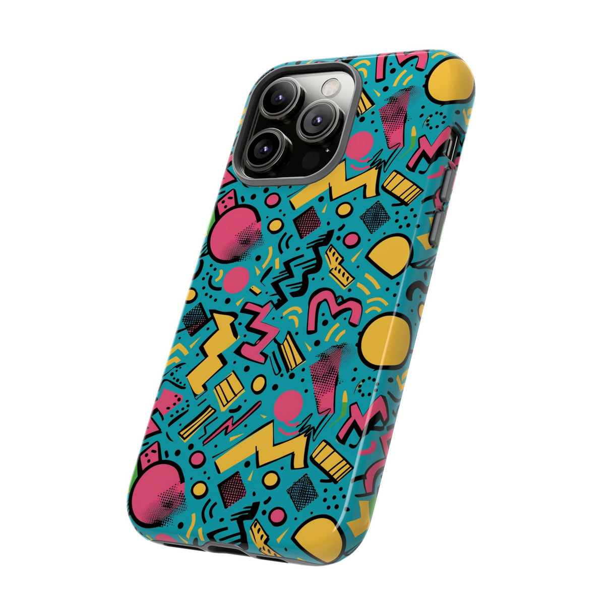 90s Themed Seamless Pattern Phone Case – Embrace Retro Style and Protection 253