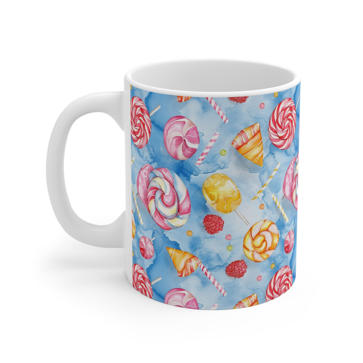 Colorful All-Over Candy Theme Coffee Mug Fun Ceramic Drinkware 098