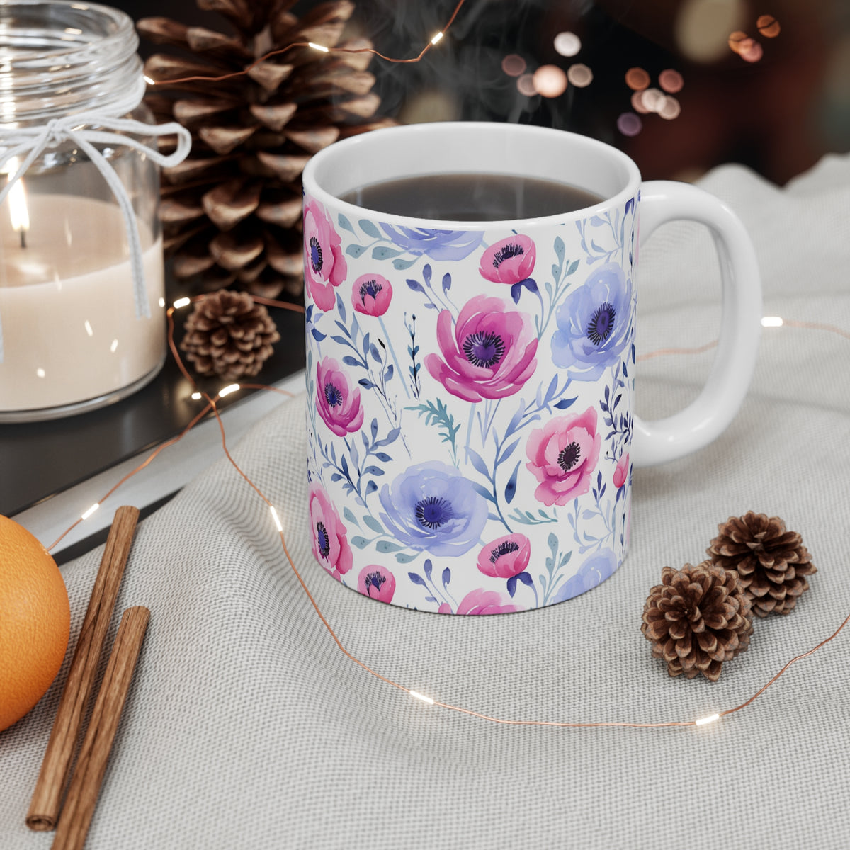 Various Watercolor Design All Over Coffee Mug – Unique Artistic Ceramic Coffee Cup 195