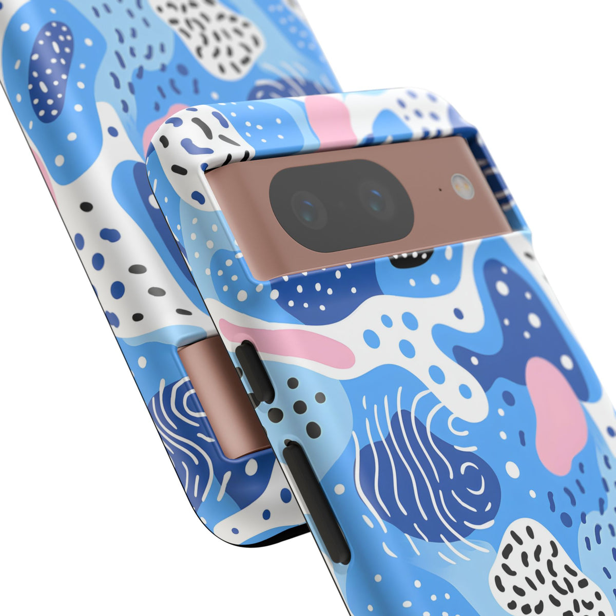 Abstract Baby Blue Memphis Design Phone Case – Sleek and Contemporary Artistry