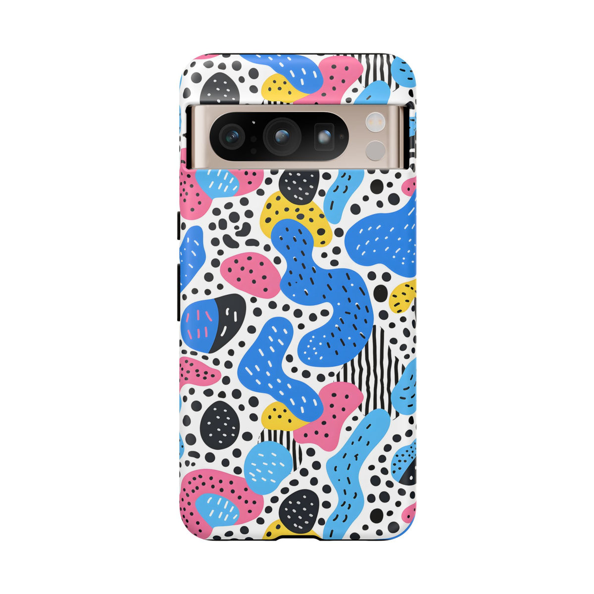 Abstract Baby Blue Memphis Design Phone Case – Sleek and Contemporary Artistry 2