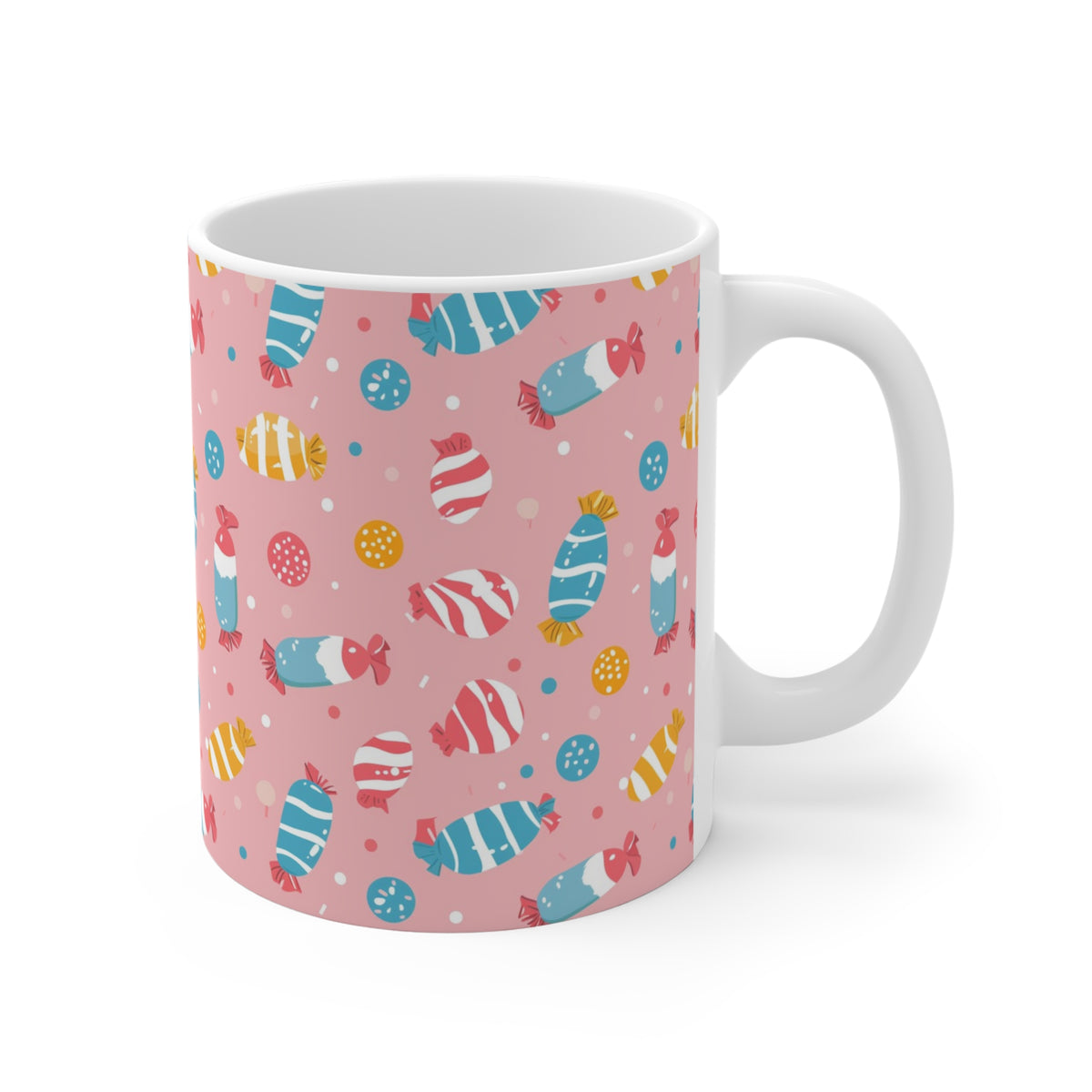 Colorful All-Over Candy Theme Coffee Mug Fun Ceramic Drinkware 222