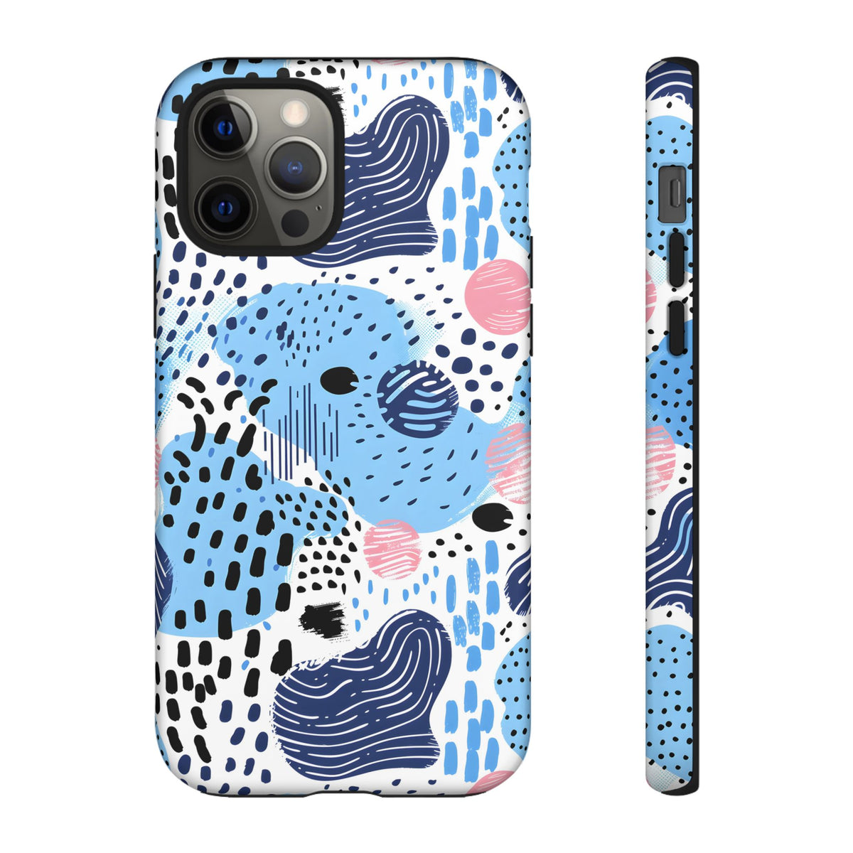 Abstract Baby Blue Memphis Design Phone Case – Sleek and Contemporary Artistry 3