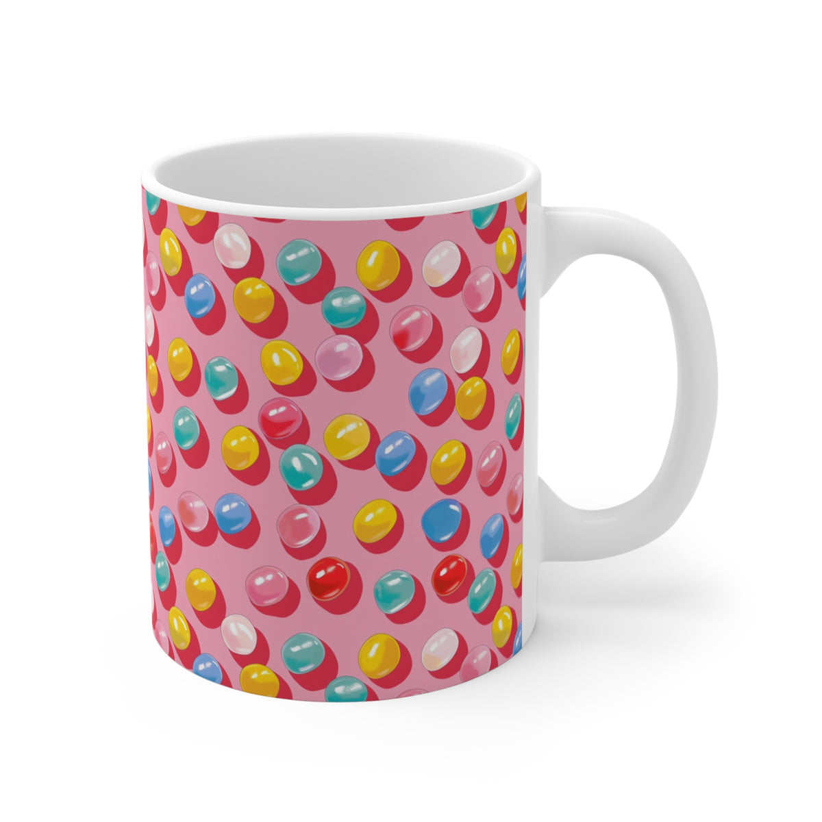 Colorful All-Over Candy Theme Coffee Mug Fun Ceramic Drinkware 353