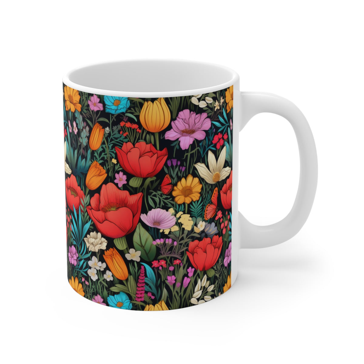 Floral Garden Pattern Coffee Mug – A Must-Have for Nature Enthusiasts    (9)