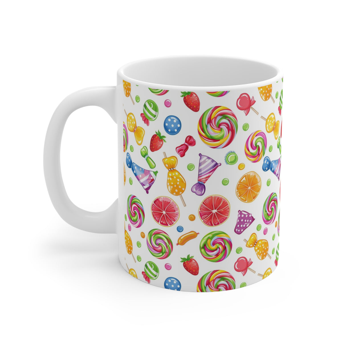 Colorful All-Over Candy Theme Coffee Mug Fun Ceramic Drinkware 119