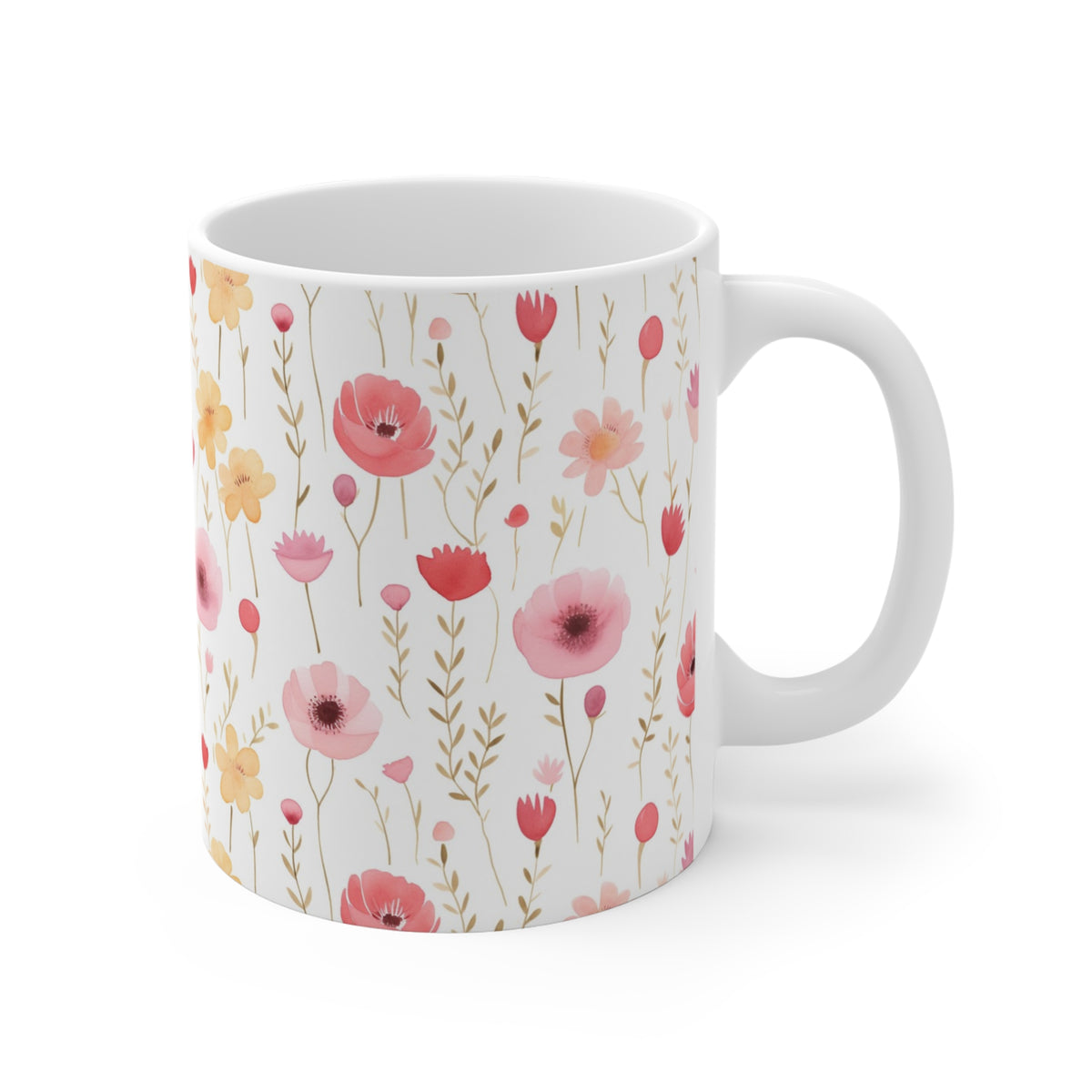 Various Watercolor Design All Over Coffee Mug – Unique Artistic Ceramic Coffee Cup 506