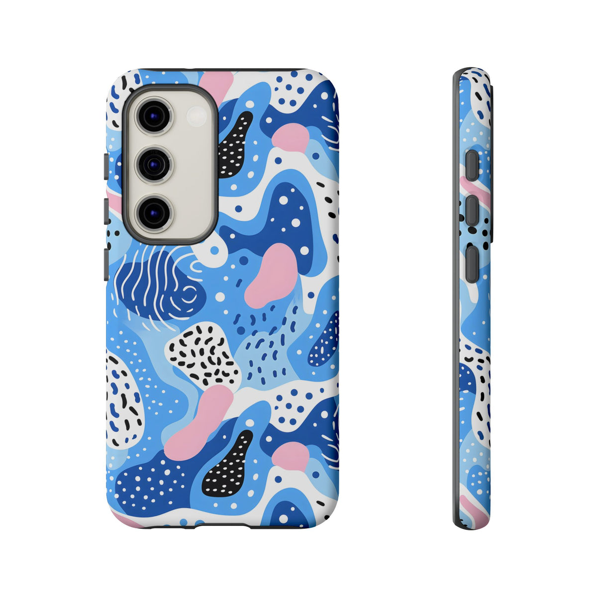 Abstract Baby Blue Memphis Design Phone Case – Sleek and Contemporary Artistry