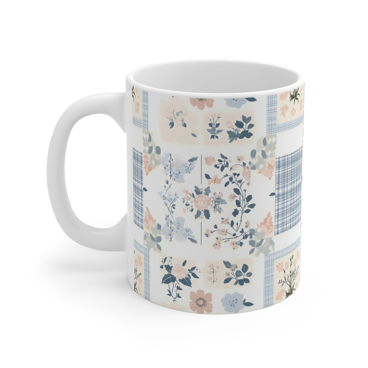 Farmhouse Patchwork Pastel Pattern Coffee Cup  (8)