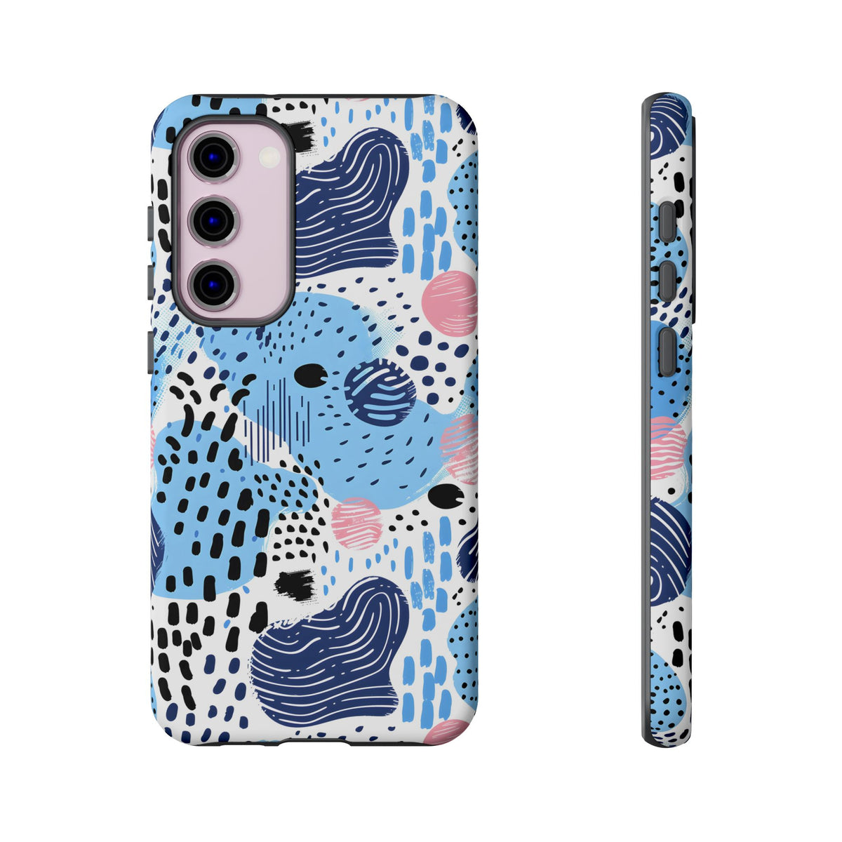 Abstract Baby Blue Memphis Design Phone Case – Sleek and Contemporary Artistry 3