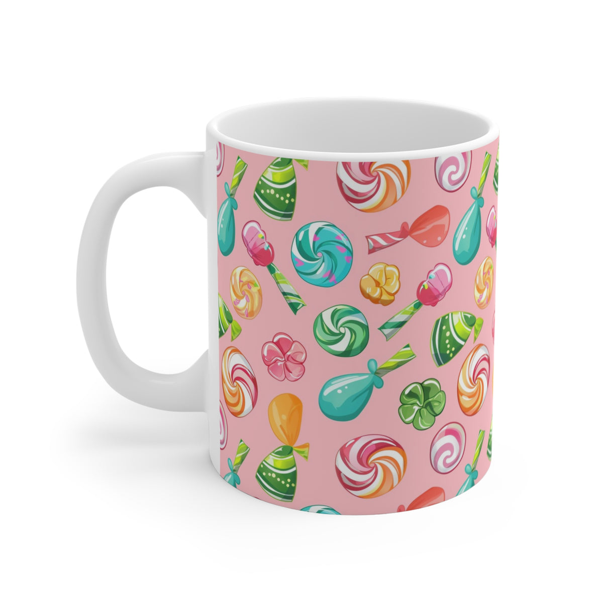 Colorful All-Over Candy Theme Coffee Mug Fun Ceramic Drinkware 344