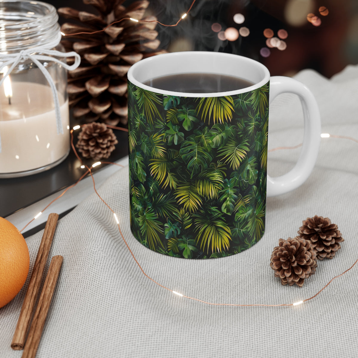 Endless Forest Pattern Coffee Mug - Nature-Inspired Ceramic Drinkware 221