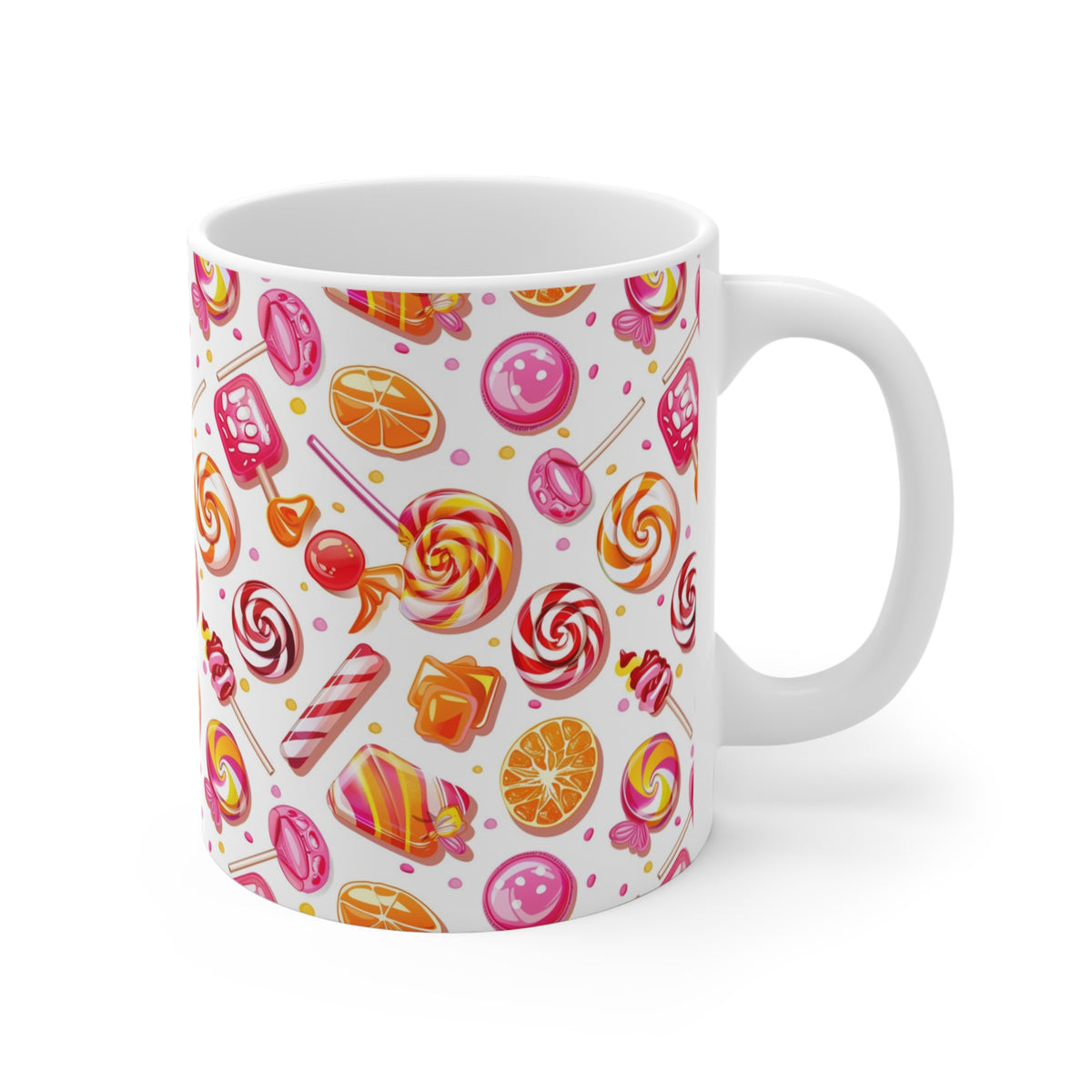 Colorful All-Over Candy Theme Coffee Mug Fun Ceramic Drinkware 128