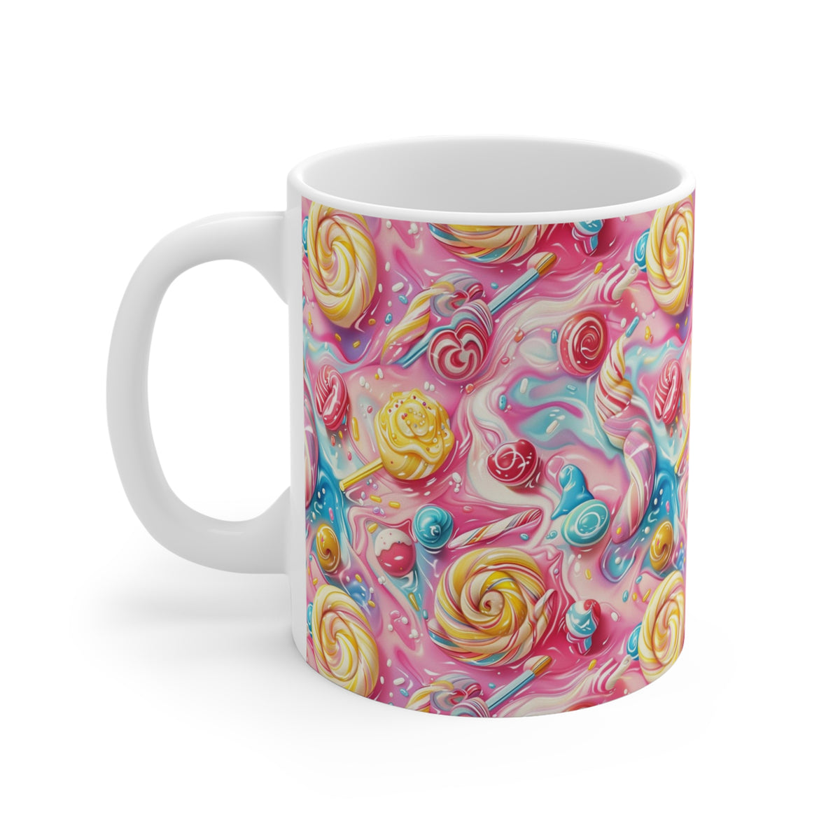 Colorful All-Over Candy Theme Coffee Mug Fun Ceramic Drinkware 183