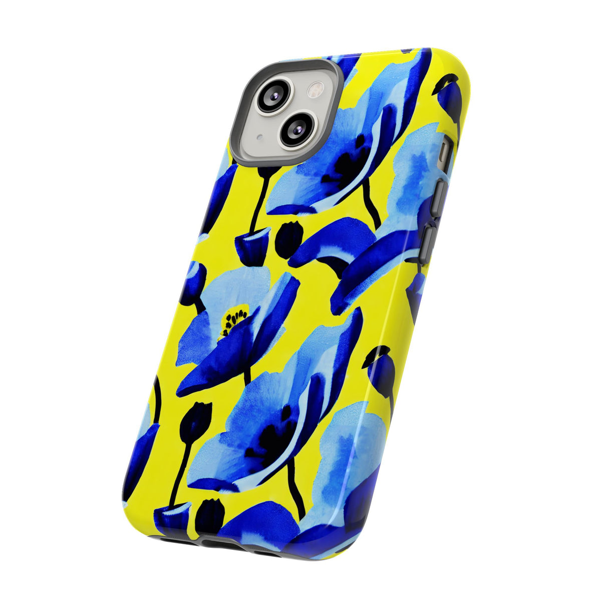 Vibrant Blue Floral Phone Case – A Perfect Fusion of Style and Protection