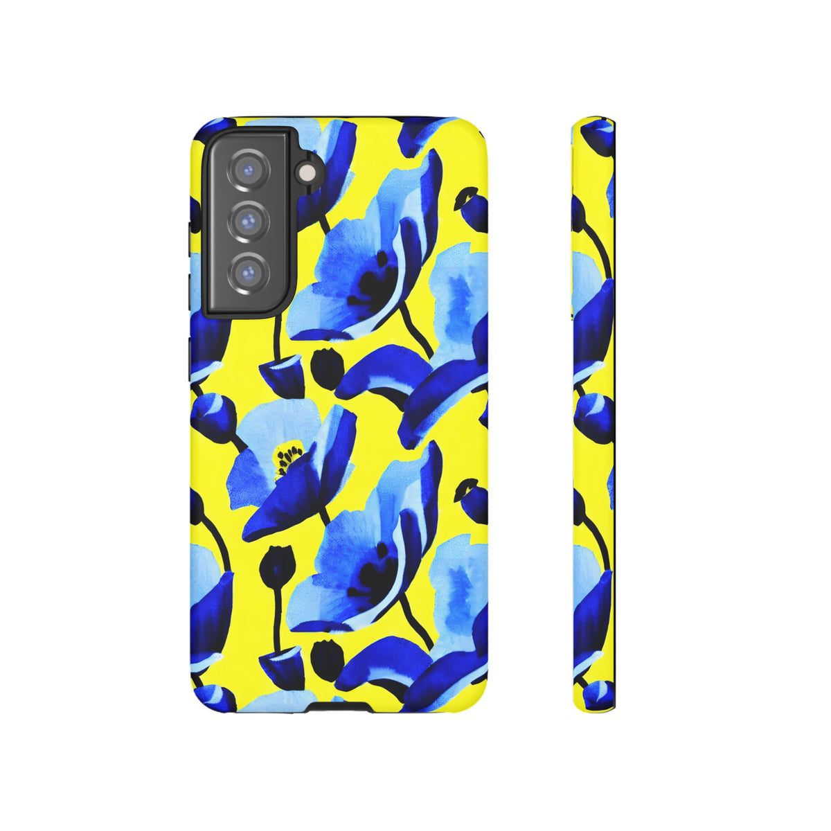 Vibrant Blue Floral Phone Case – A Perfect Fusion of Style and Protection