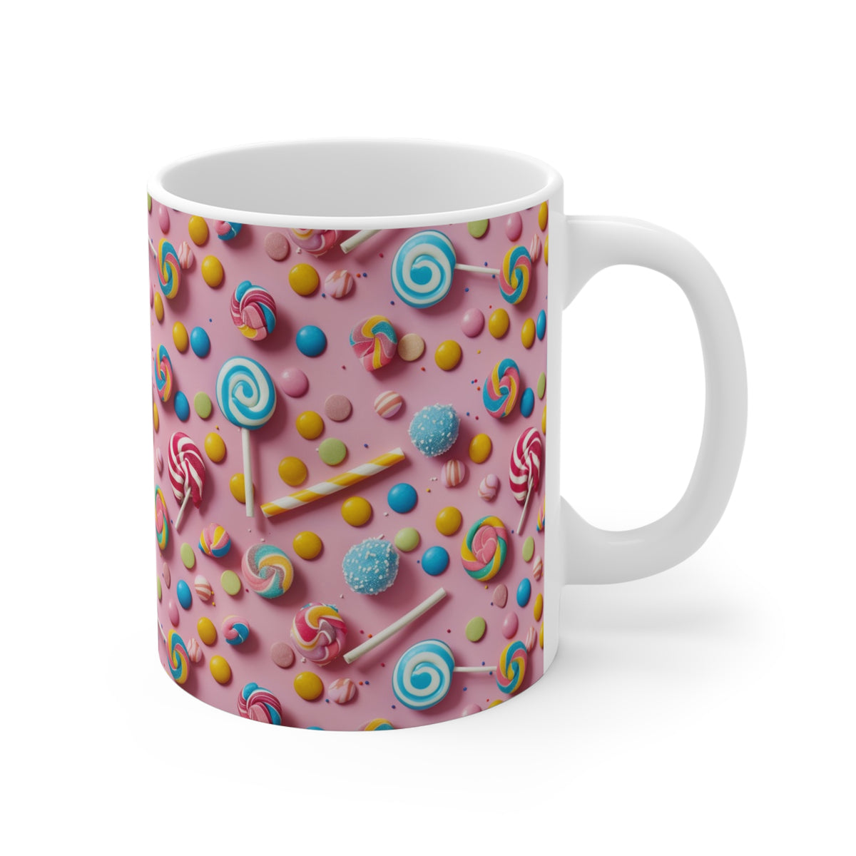 Colorful All-Over Candy Theme Coffee Mug Fun Ceramic Drinkware 418