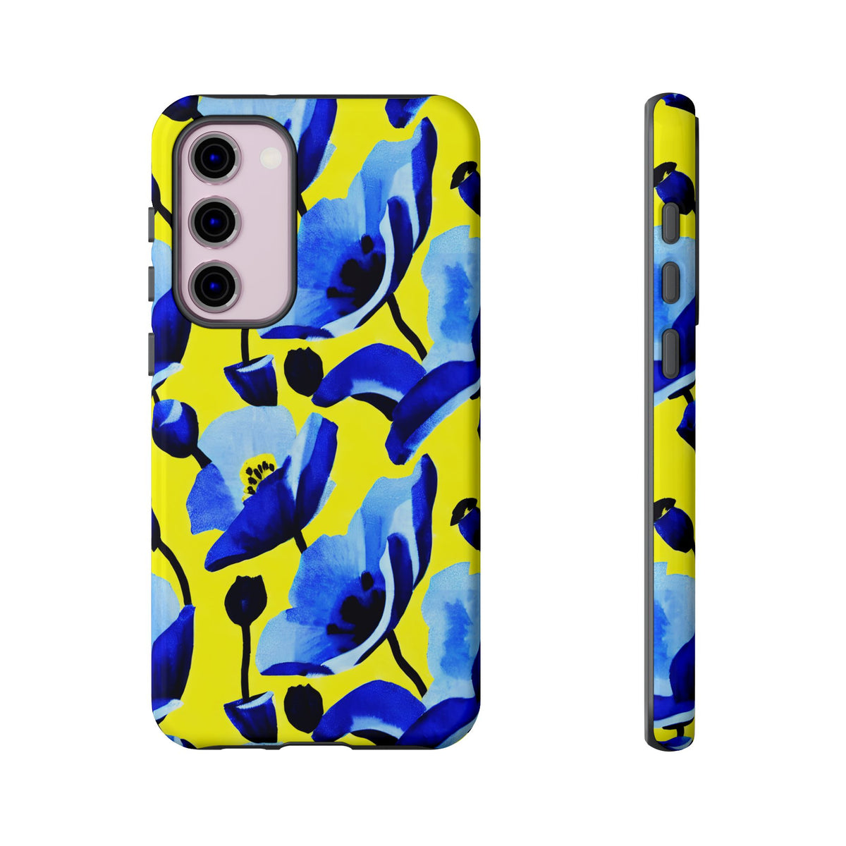 Vibrant Blue Floral Phone Case – A Perfect Fusion of Style and Protection