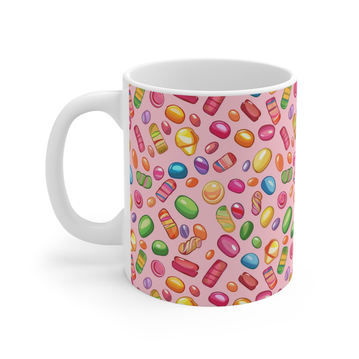 Colorful All-Over Candy Theme Coffee Mug Fun Ceramic Drinkware 354