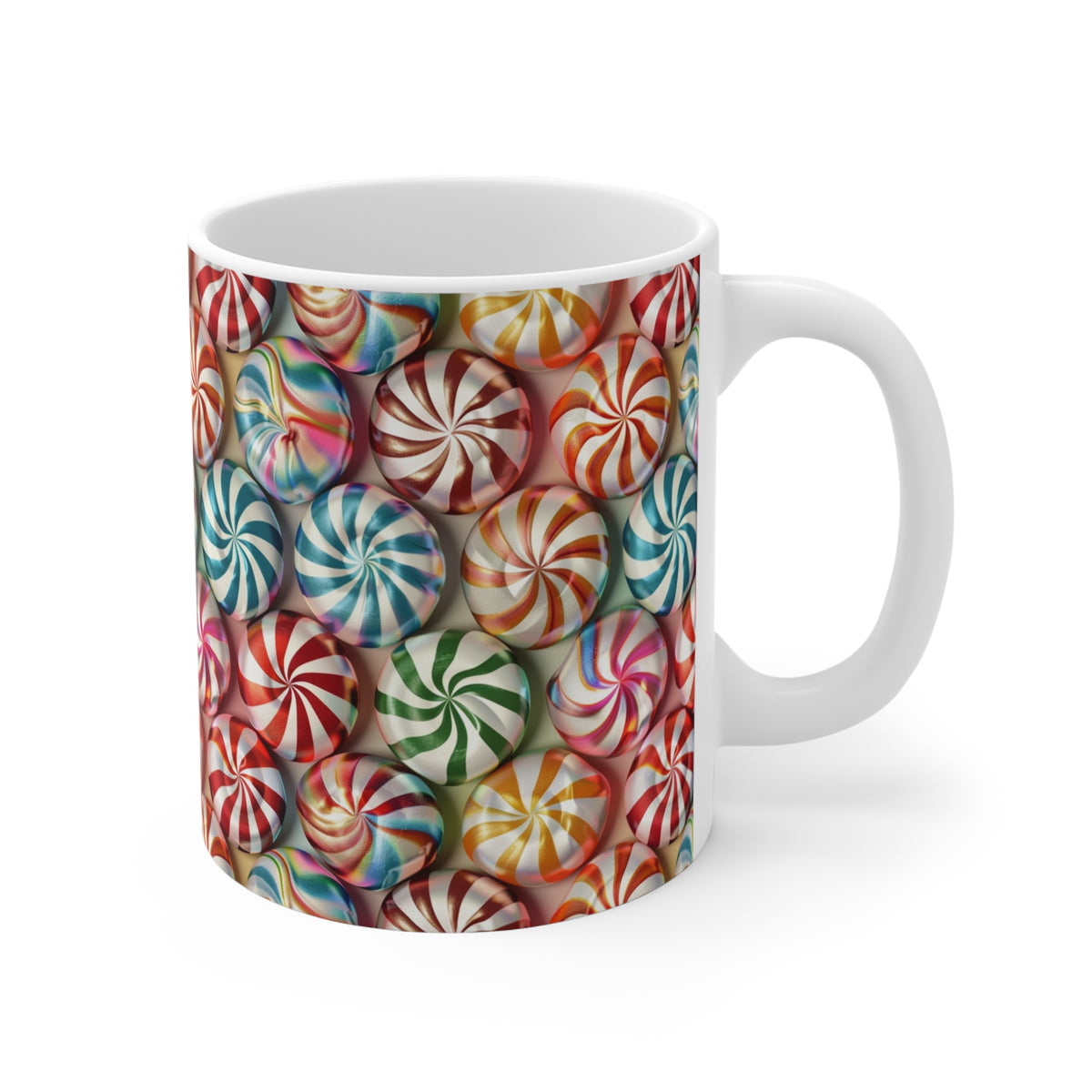 Colorful All-Over Candy Theme Coffee Mug | Fun Ceramic Drinkware