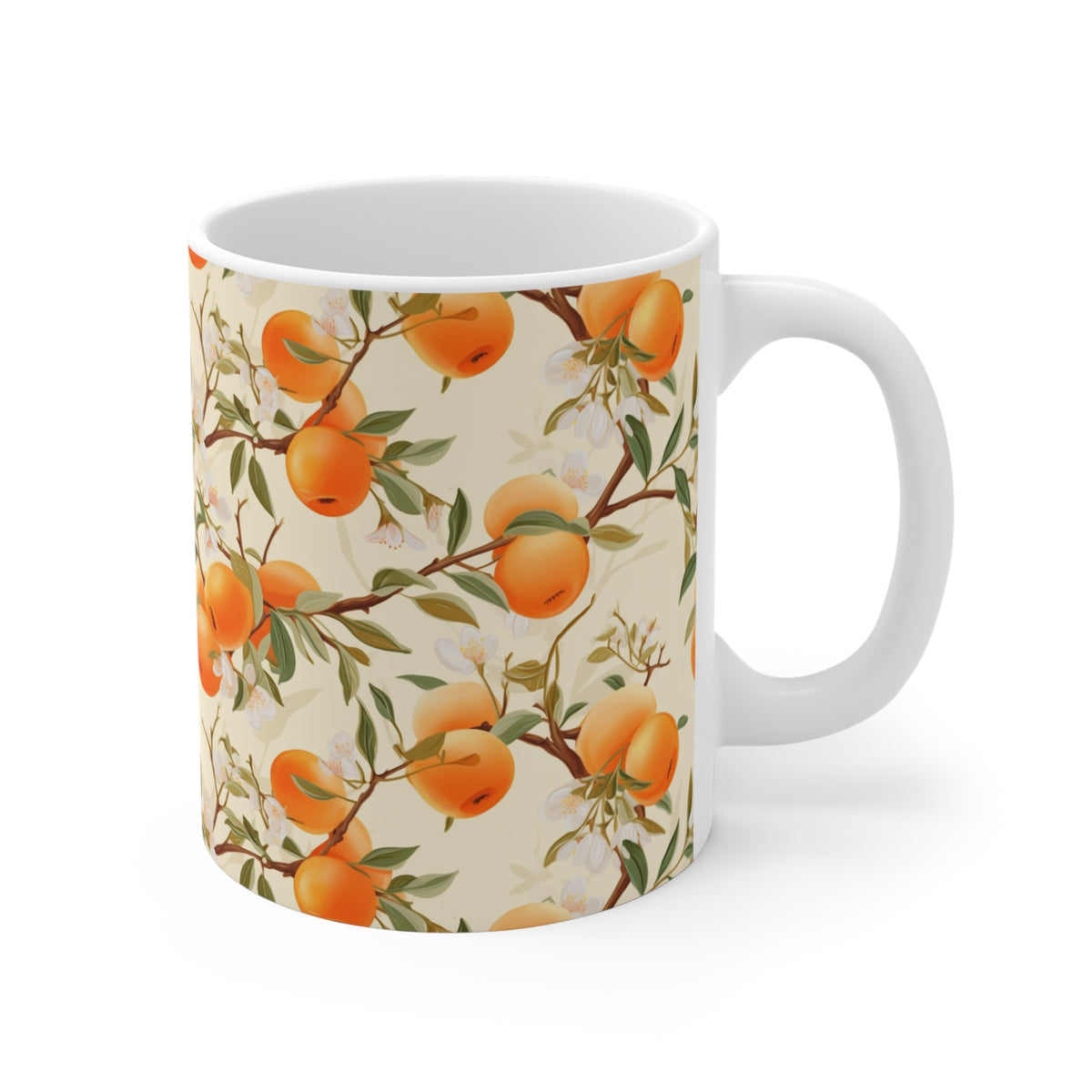 Vibrant Infinite Fruit Pattern Coffee Mug - Unique Ceramic Drinkware 942