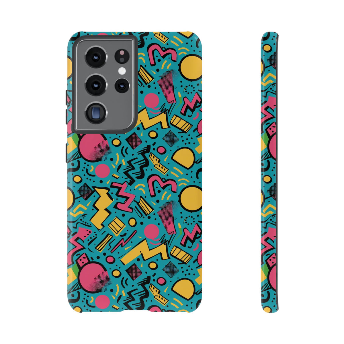 90s Themed Seamless Pattern Phone Case – Embrace Retro Style and Protection 253