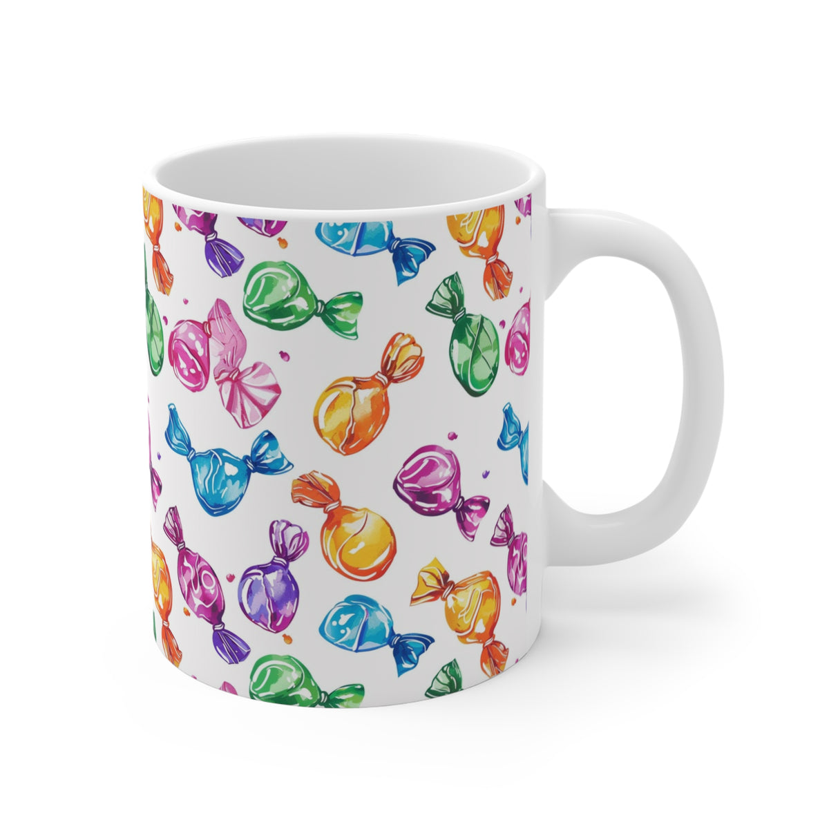 Colorful All-Over Candy Theme Coffee Mug Fun Ceramic Drinkware 377