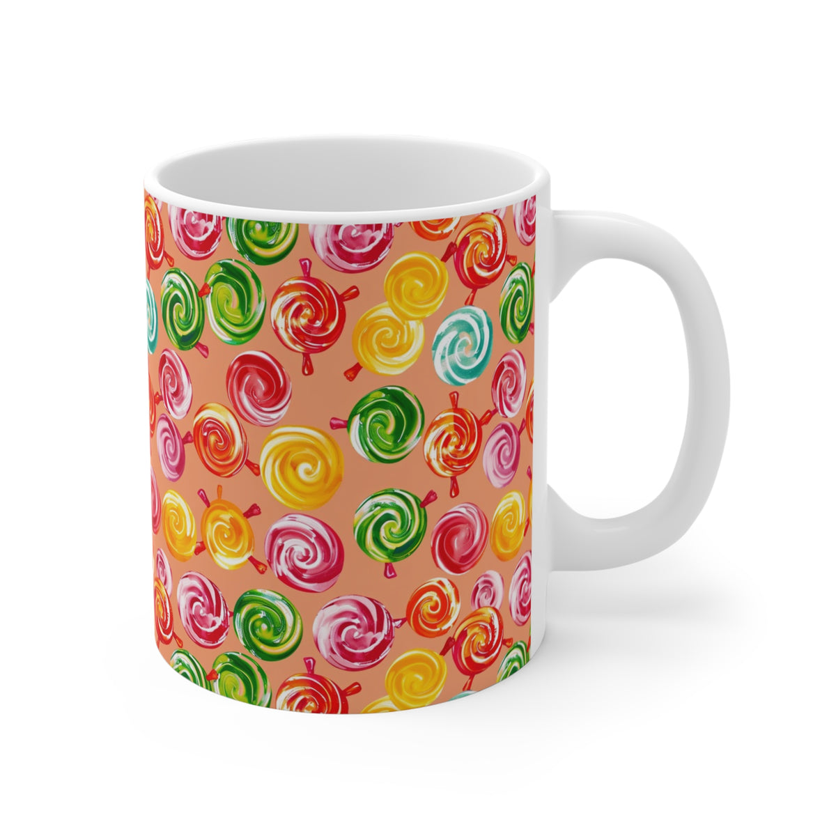 Colorful All-Over Candy Theme Coffee Mug Fun Ceramic Drinkware 447