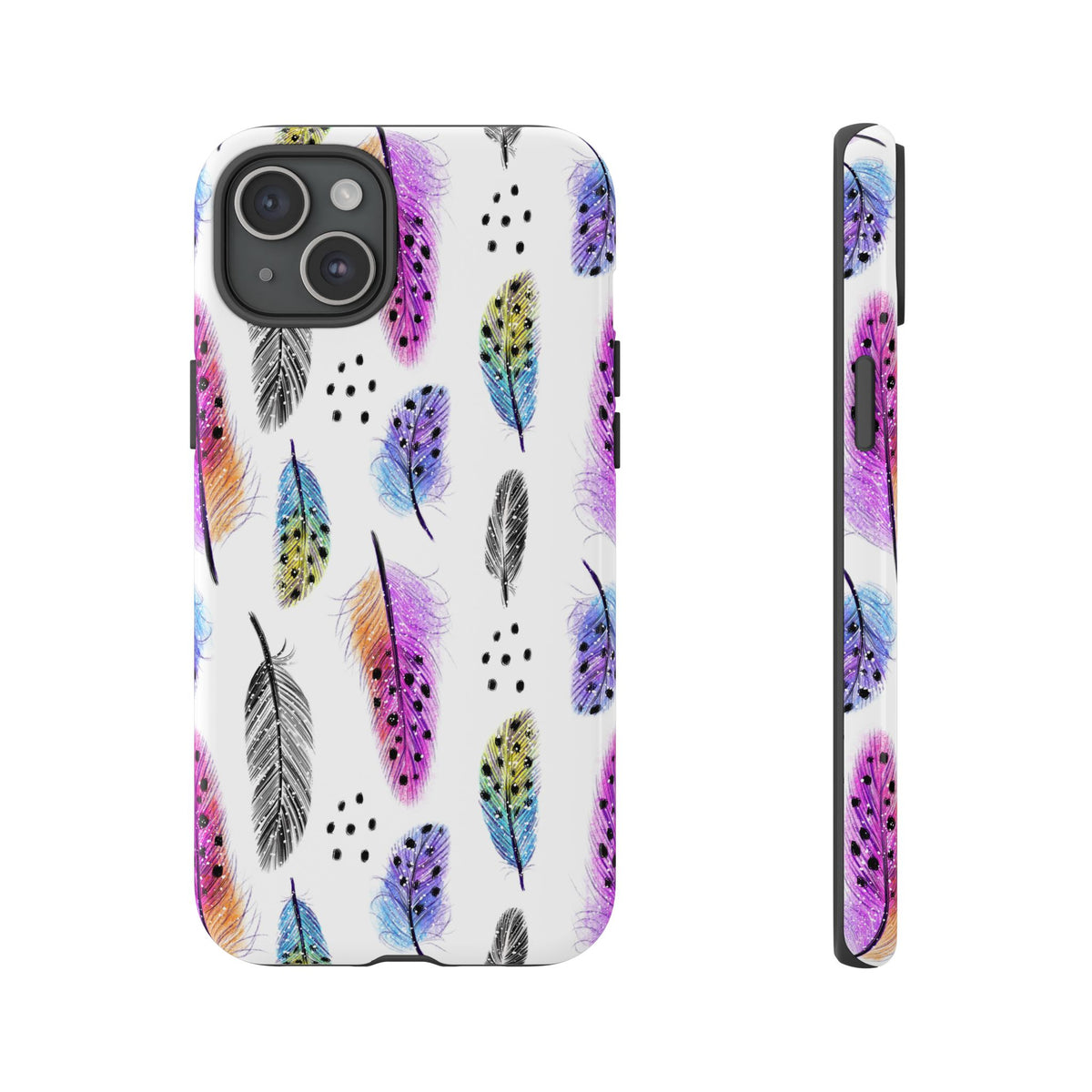 Feather Pattern Phone Case – Elegant & Durable Protection for Your Phone