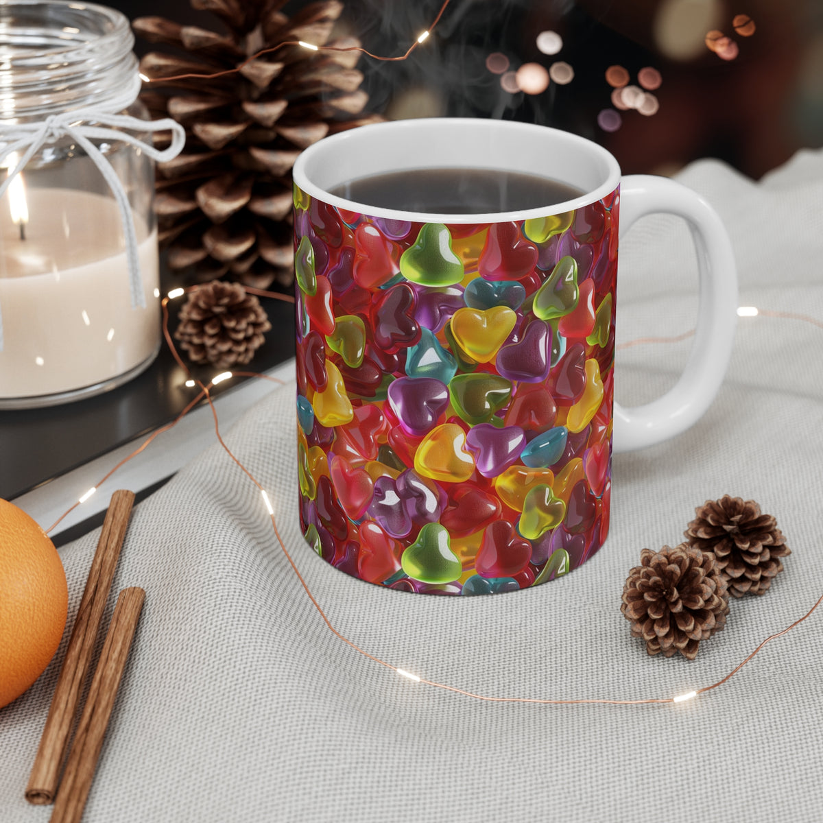 Colorful All-Over Candy Theme Coffee Mug Fun Ceramic Drinkware 188