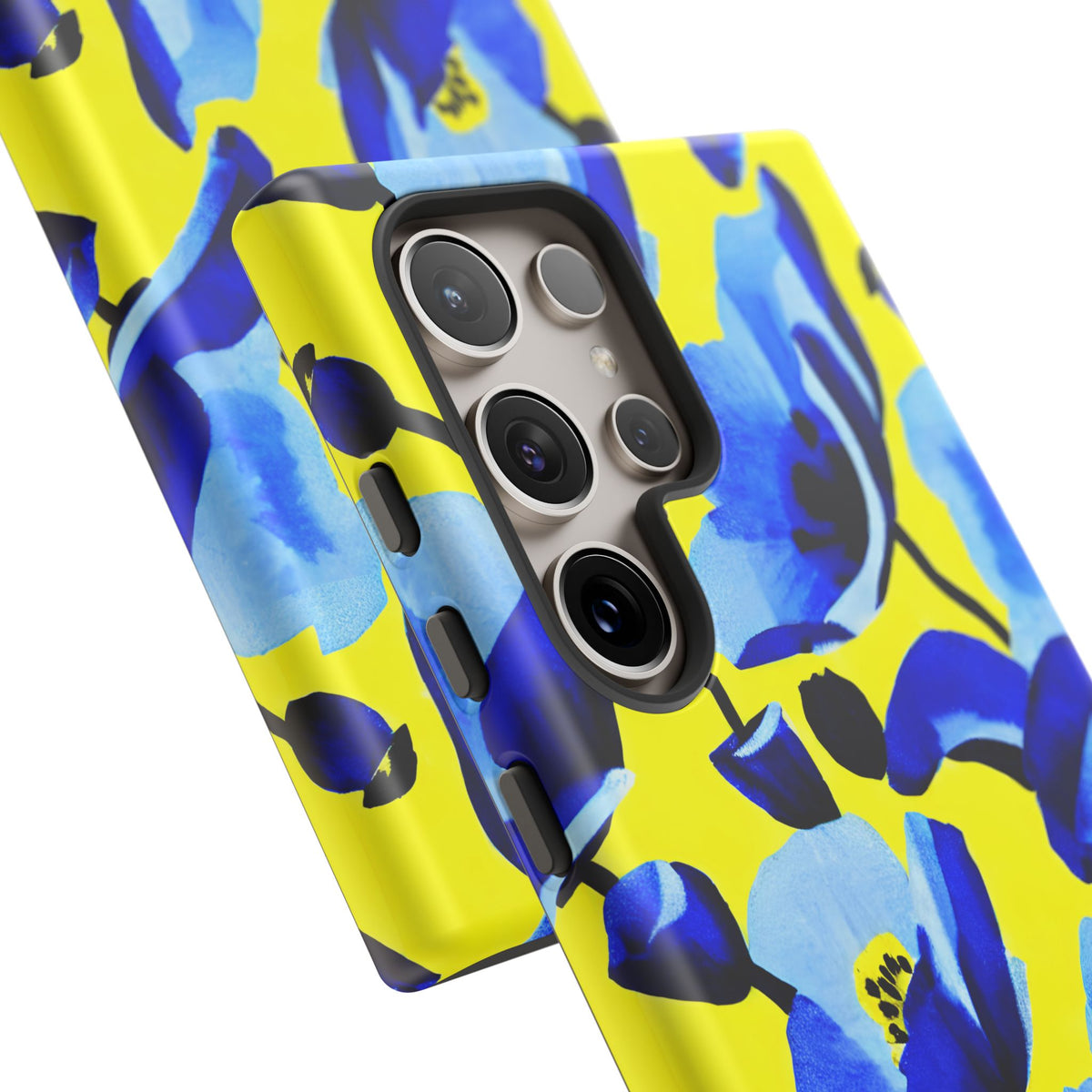 Vibrant Blue Floral Phone Case – A Perfect Fusion of Style and Protection