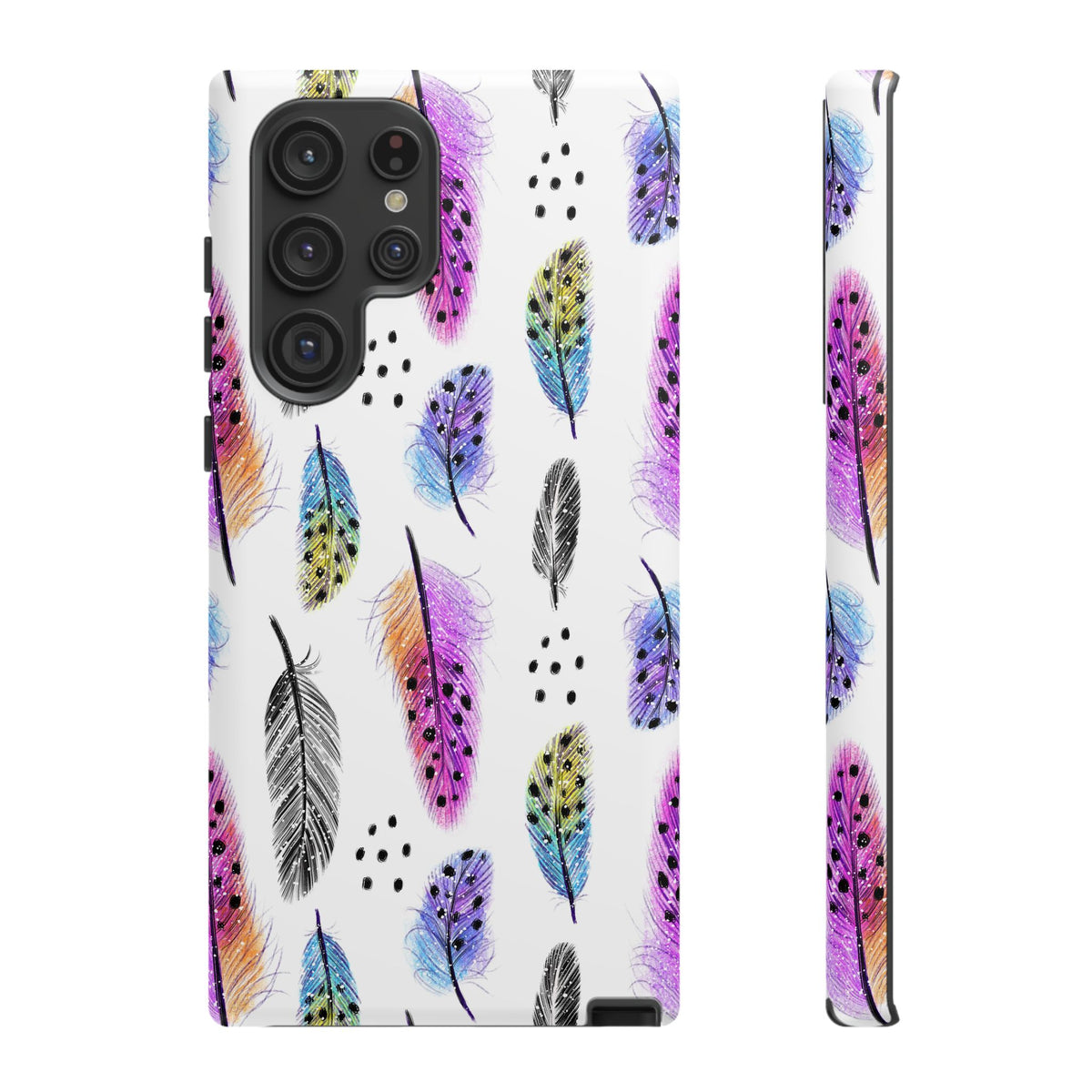 Feather Pattern Phone Case – Elegant & Durable Protection for Your Phone