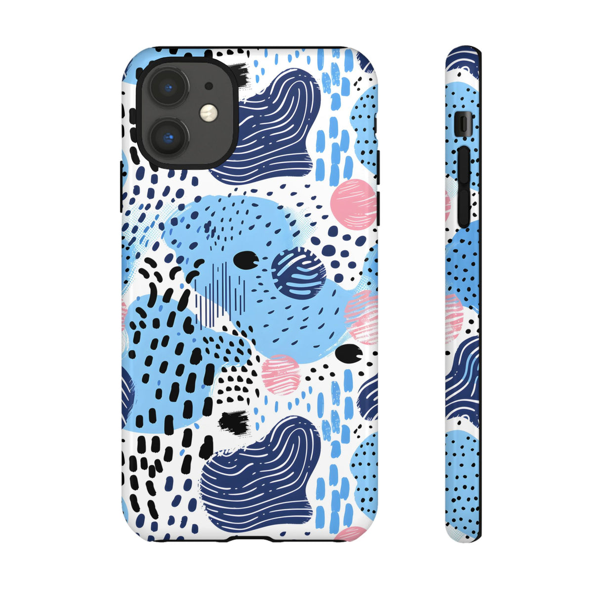 Abstract Baby Blue Memphis Design Phone Case – Sleek and Contemporary Artistry 3