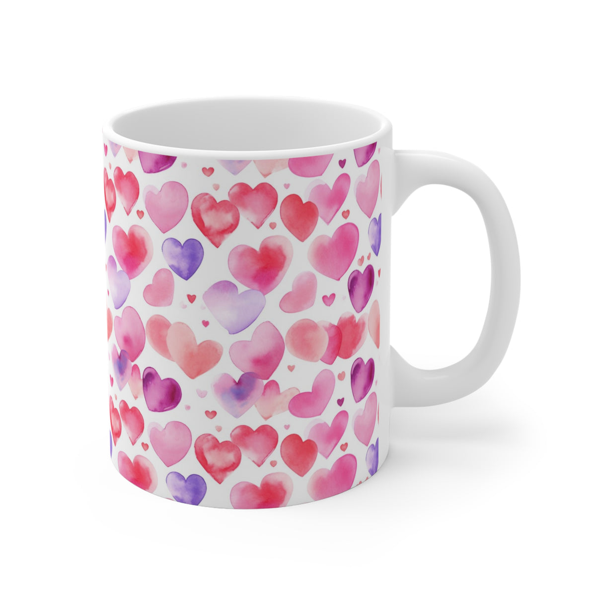 Colorful Heart Design Coffee Mug - Endless Love Pattern Ceramic Cup 536