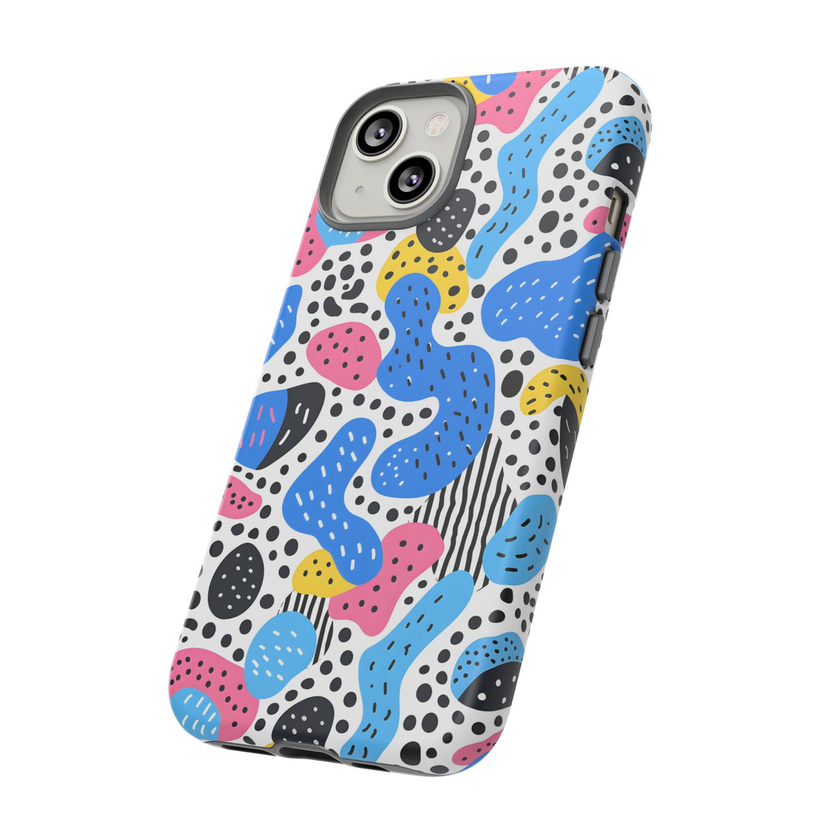 Abstract Baby Blue Memphis Design Phone Case – Sleek and Contemporary Artistry 2