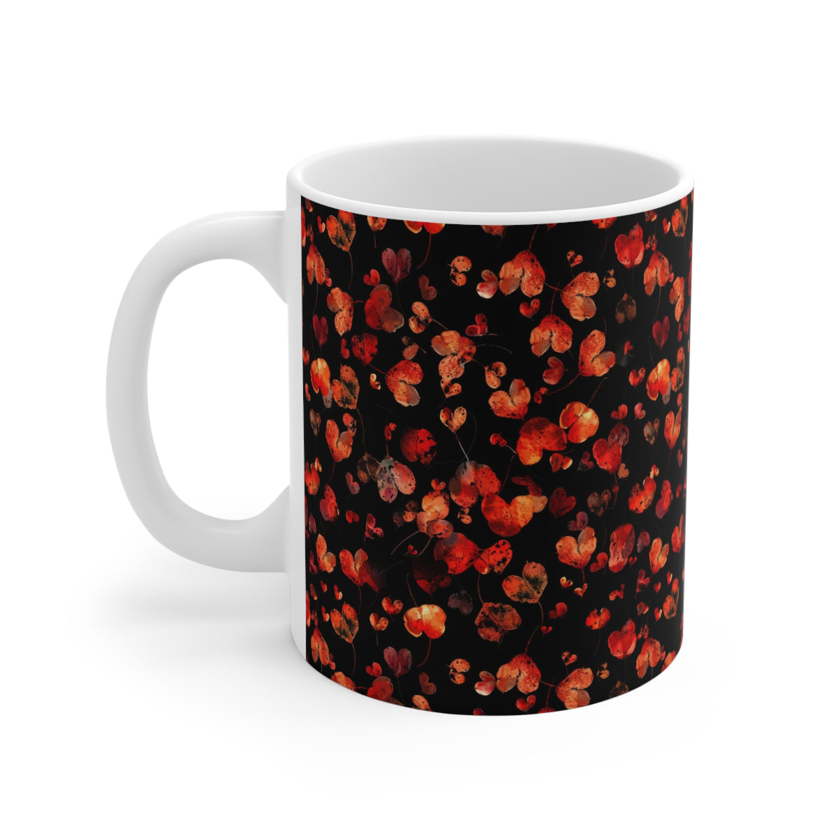 Colorful Heart Design Coffee Mug - Endless Love Pattern Ceramic Cup 236