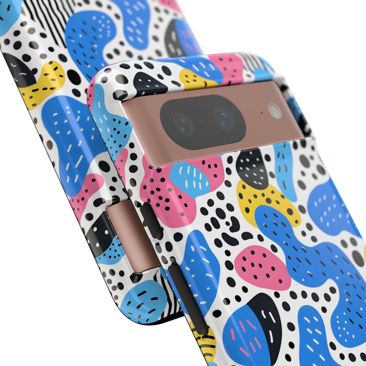 Abstract Baby Blue Memphis Design Phone Case – Sleek and Contemporary Artistry 2