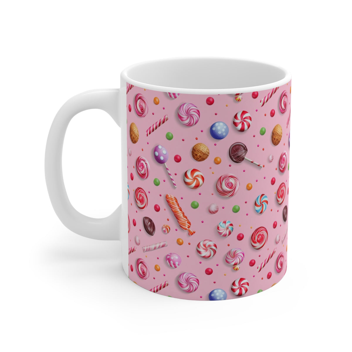 Colorful All-Over Candy Theme Coffee Mug Fun Ceramic Drinkware 082