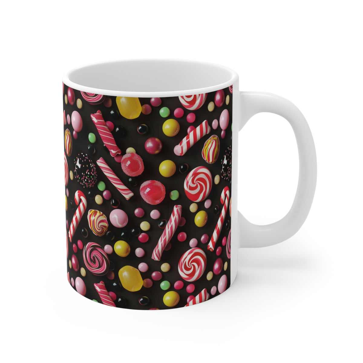 Colorful All-Over Candy Theme Coffee Mug Fun Ceramic Drinkware 235